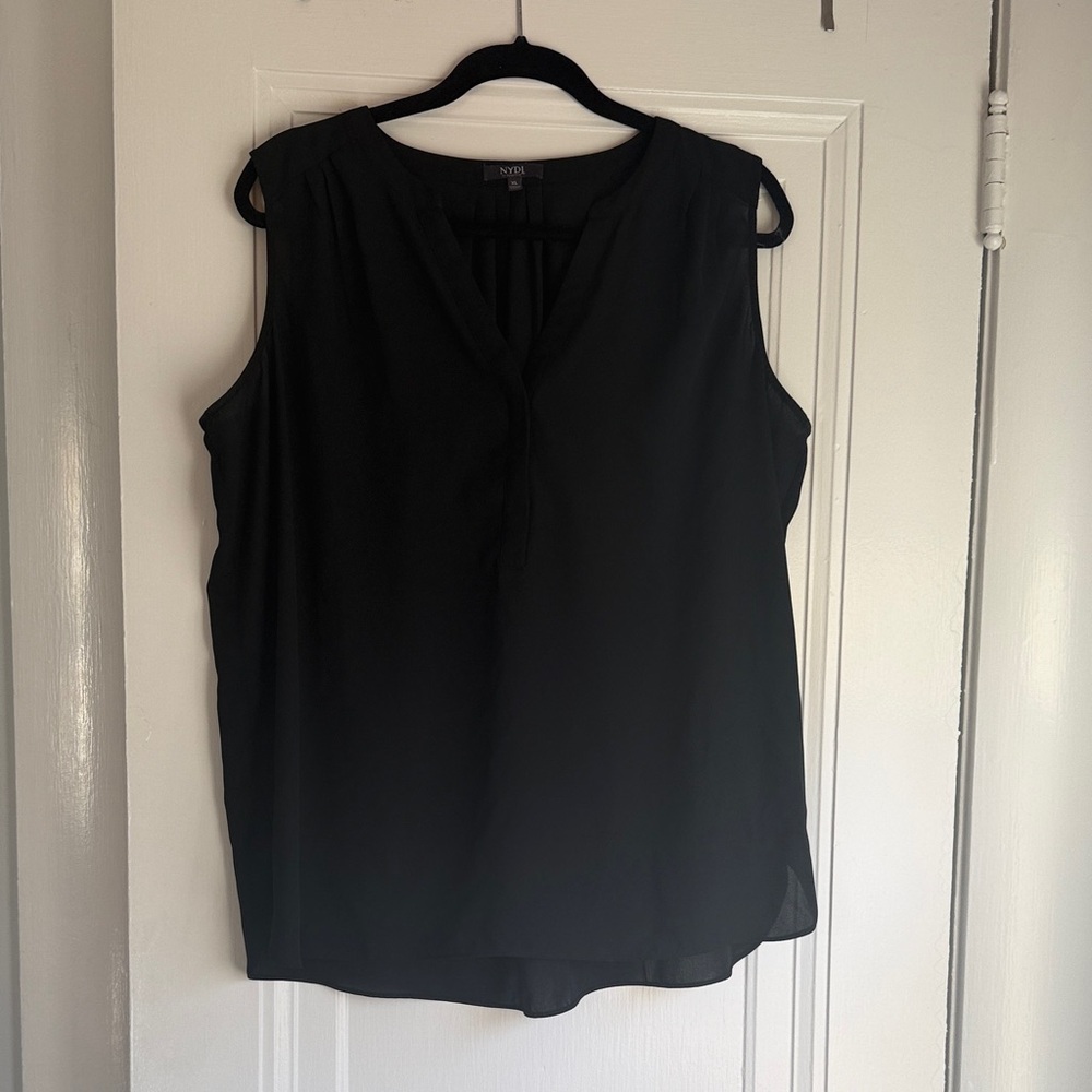 NYDJ Black Sleeveless Blouse XL